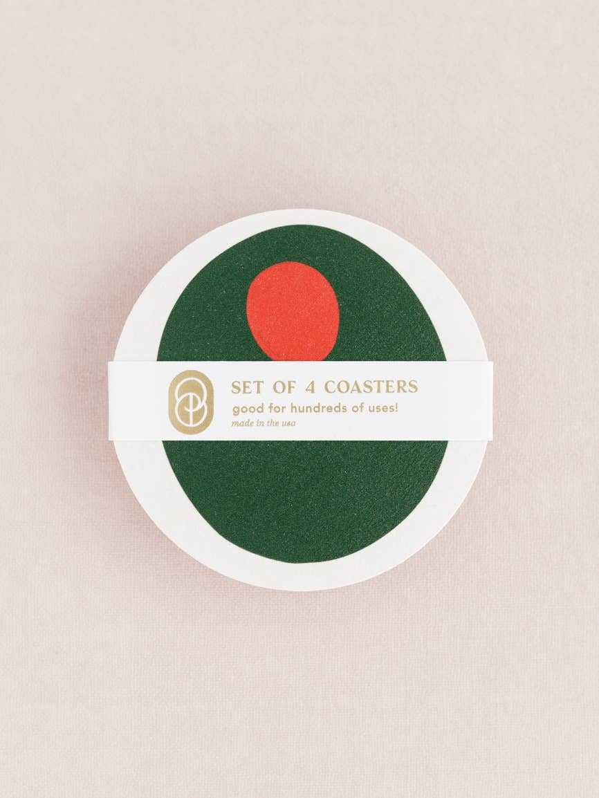 Pimento Olive Coasters - Set of Four