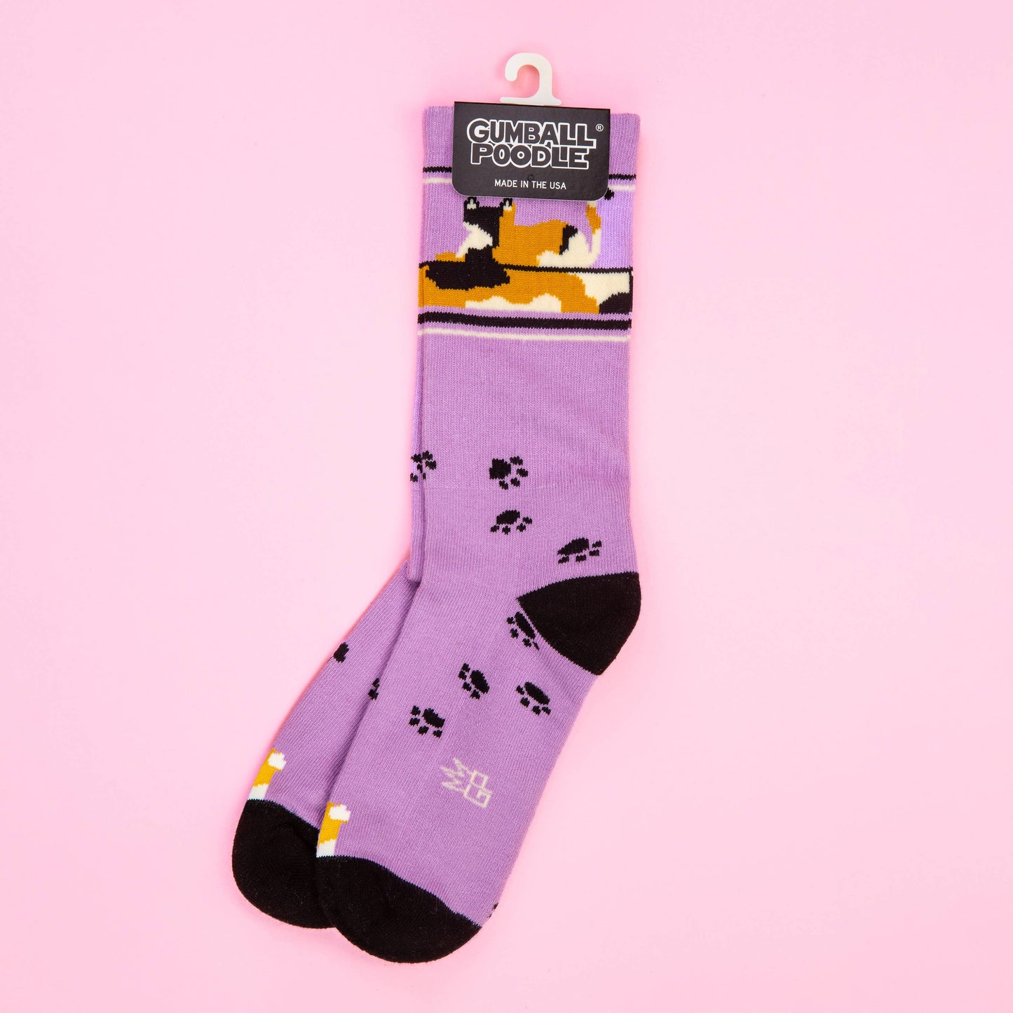 Lounging Calico Cat Gym Crew Socks