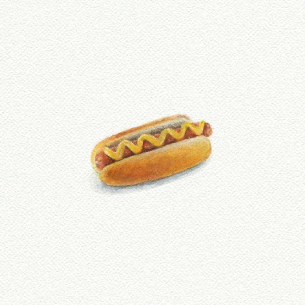 Hot Dog Mini Watercolor Art Print