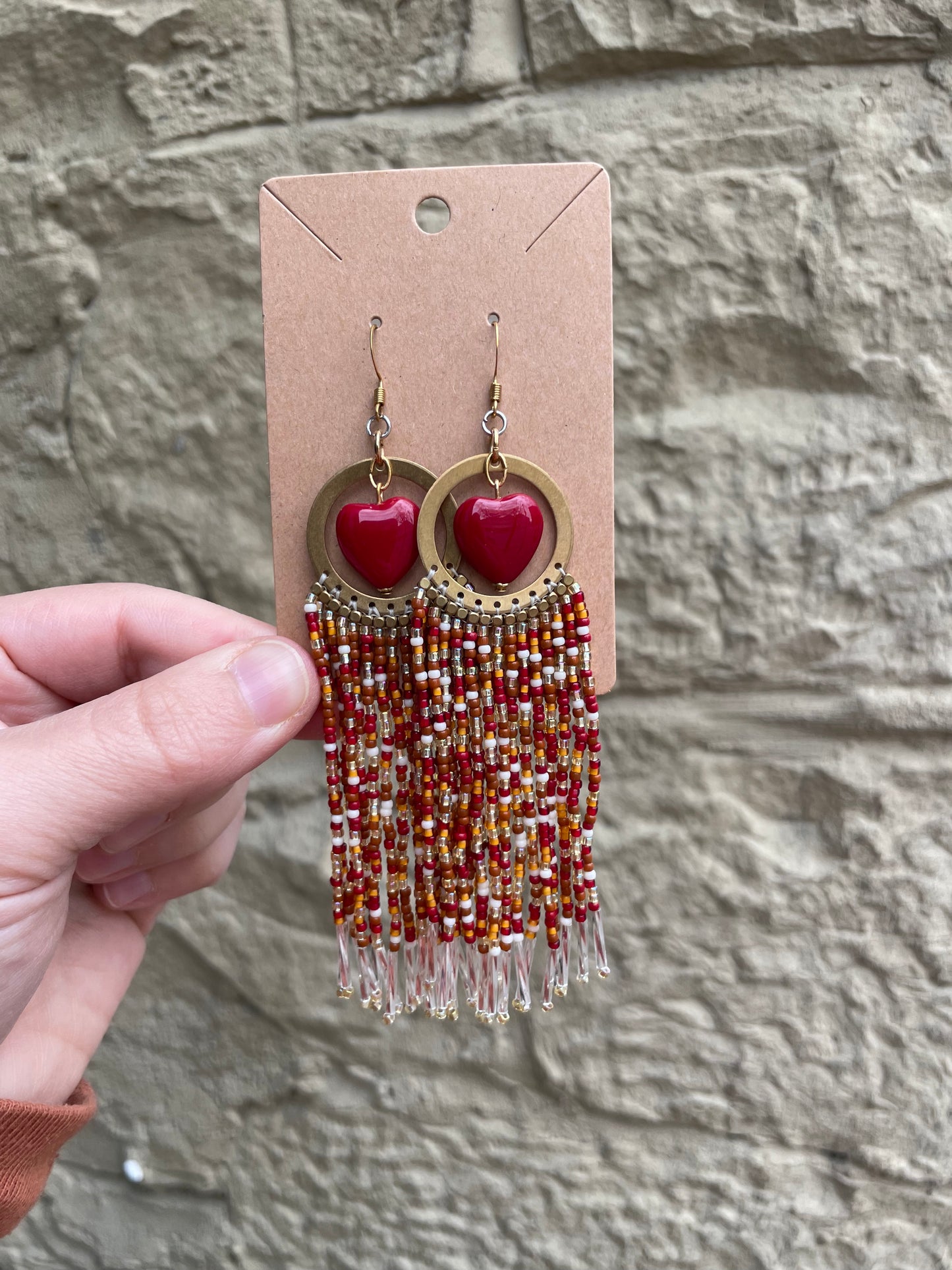 Heart Fringe Earrings