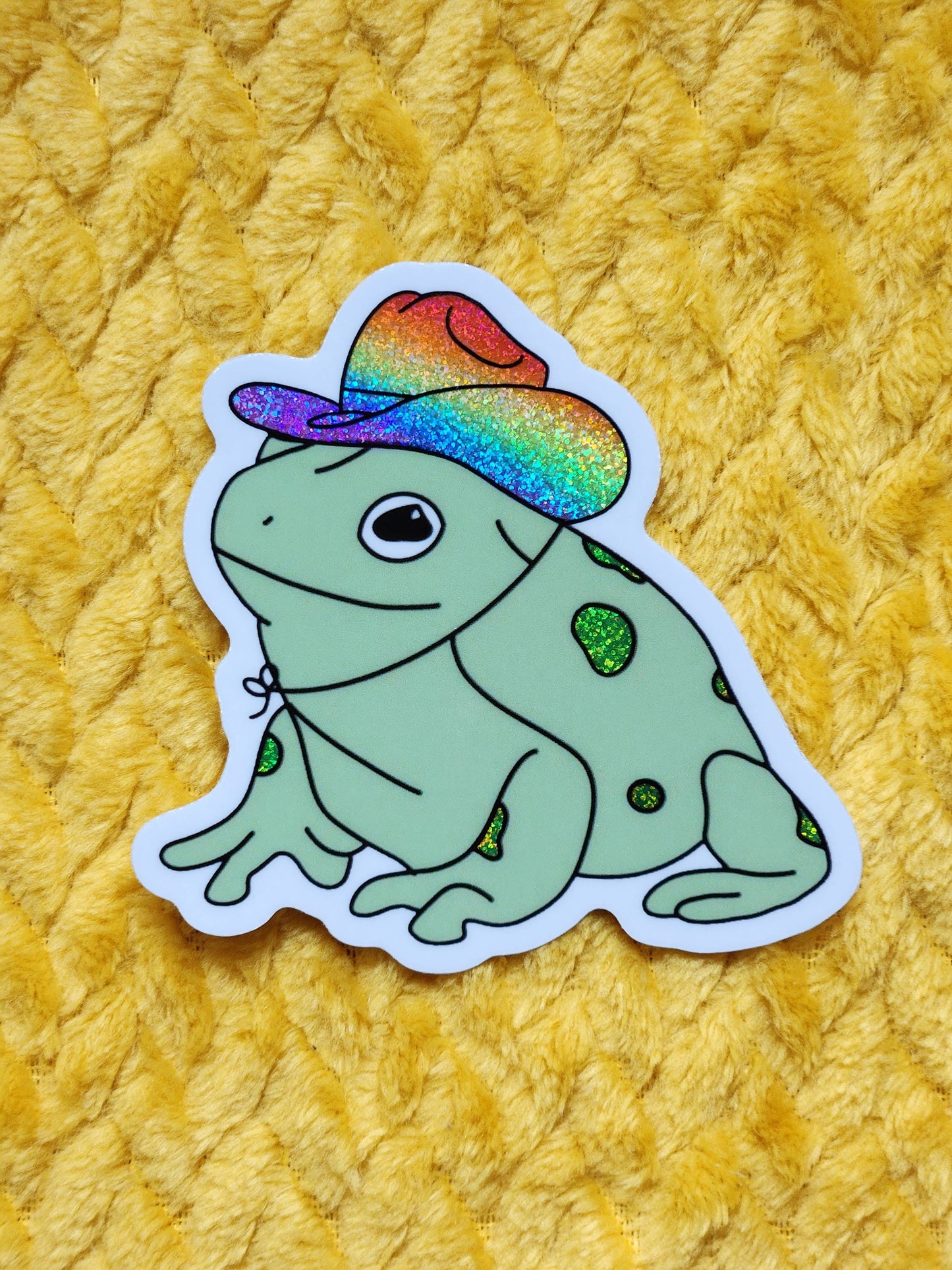 Rainbow Cowboy Frog Sticker