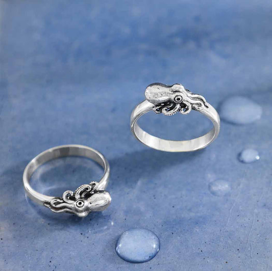 Baby Octopus Sterling Silver Ring