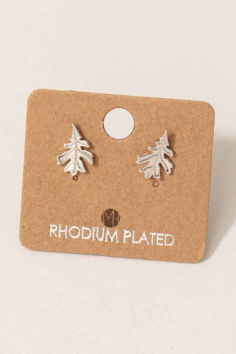 Oak Leaf Stud Earrings