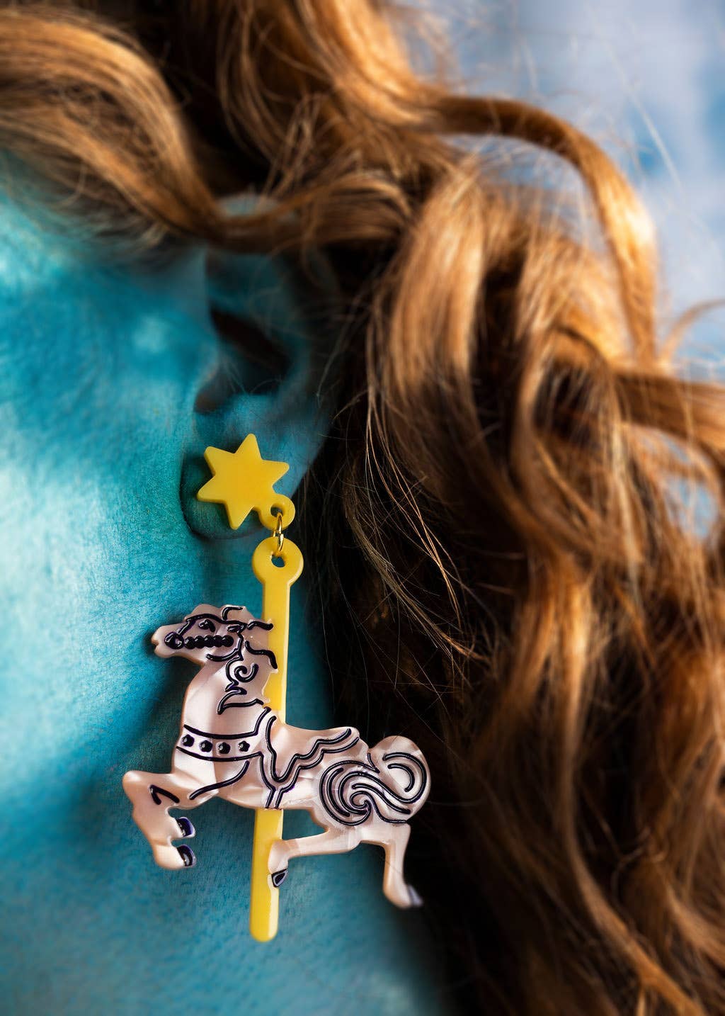 Carousel Horse Pink Pony Earrings