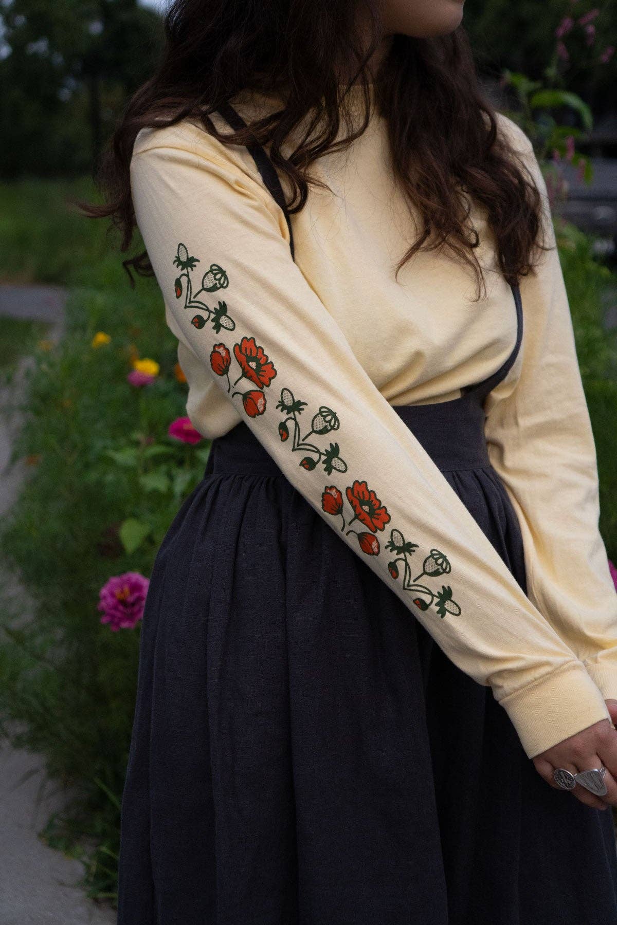 Poppy Pattern Long Sleeve Tee