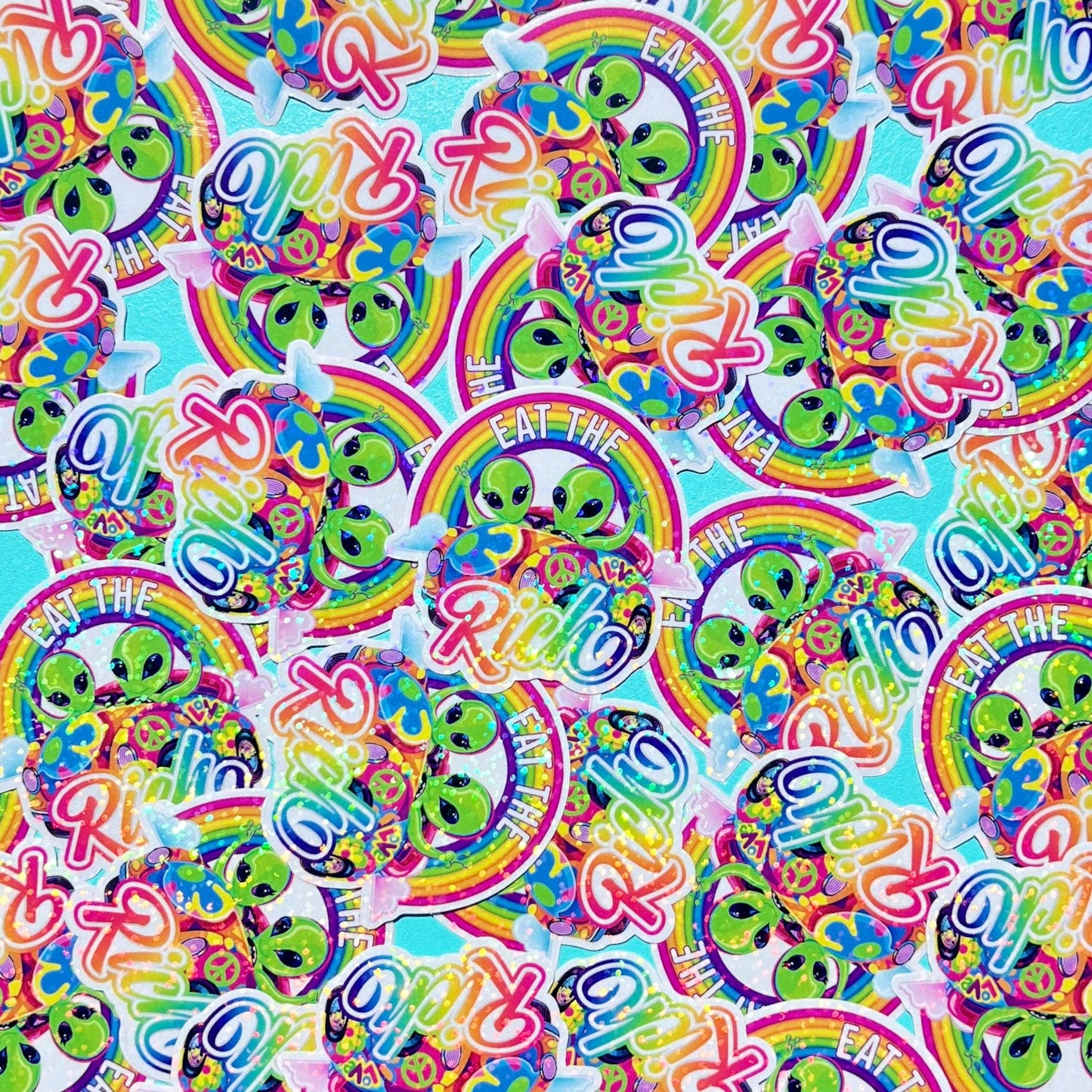 Eat The Rich Alien Sticker