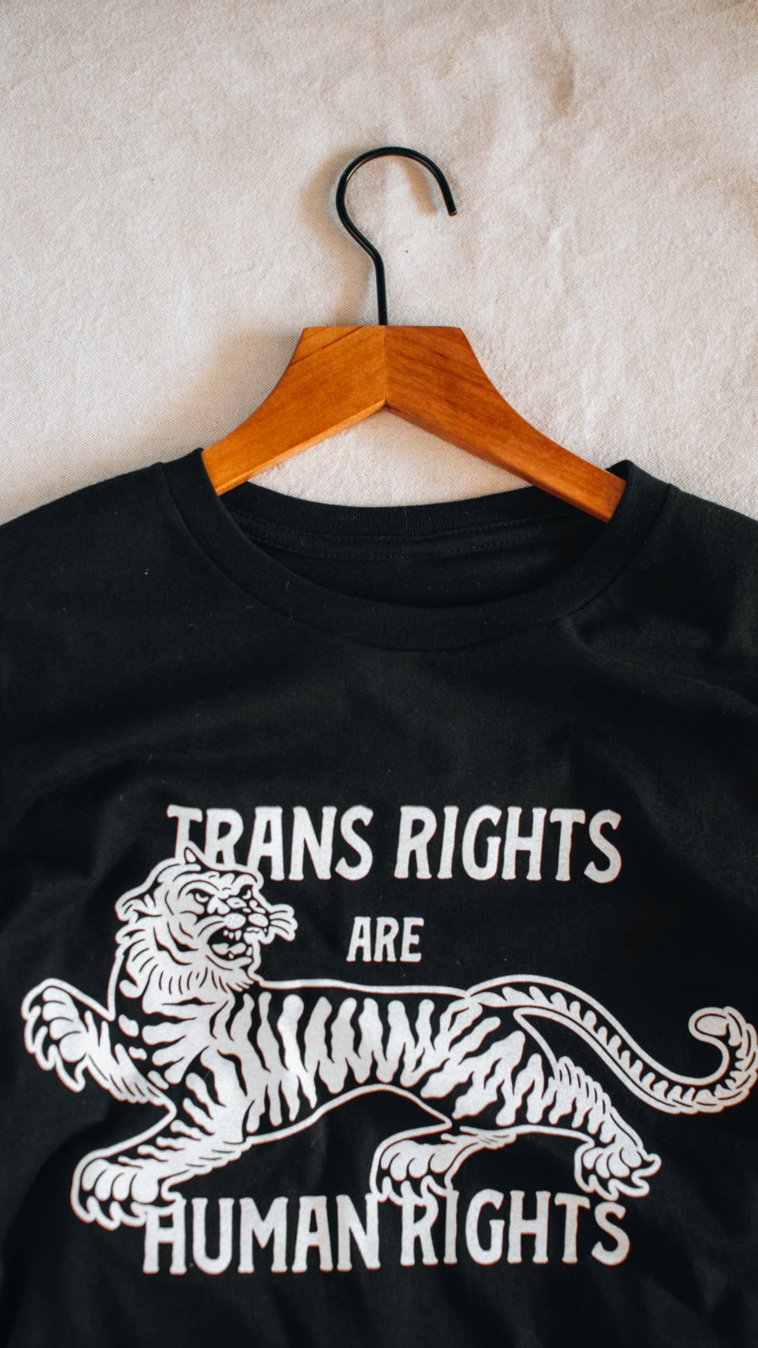 Trans Rights are Human Rights Tiger Tee - Black