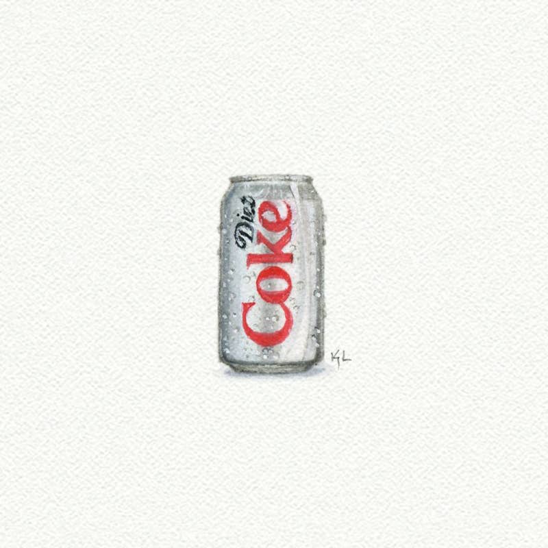 Diet Coke Mini Watercolor Art Print