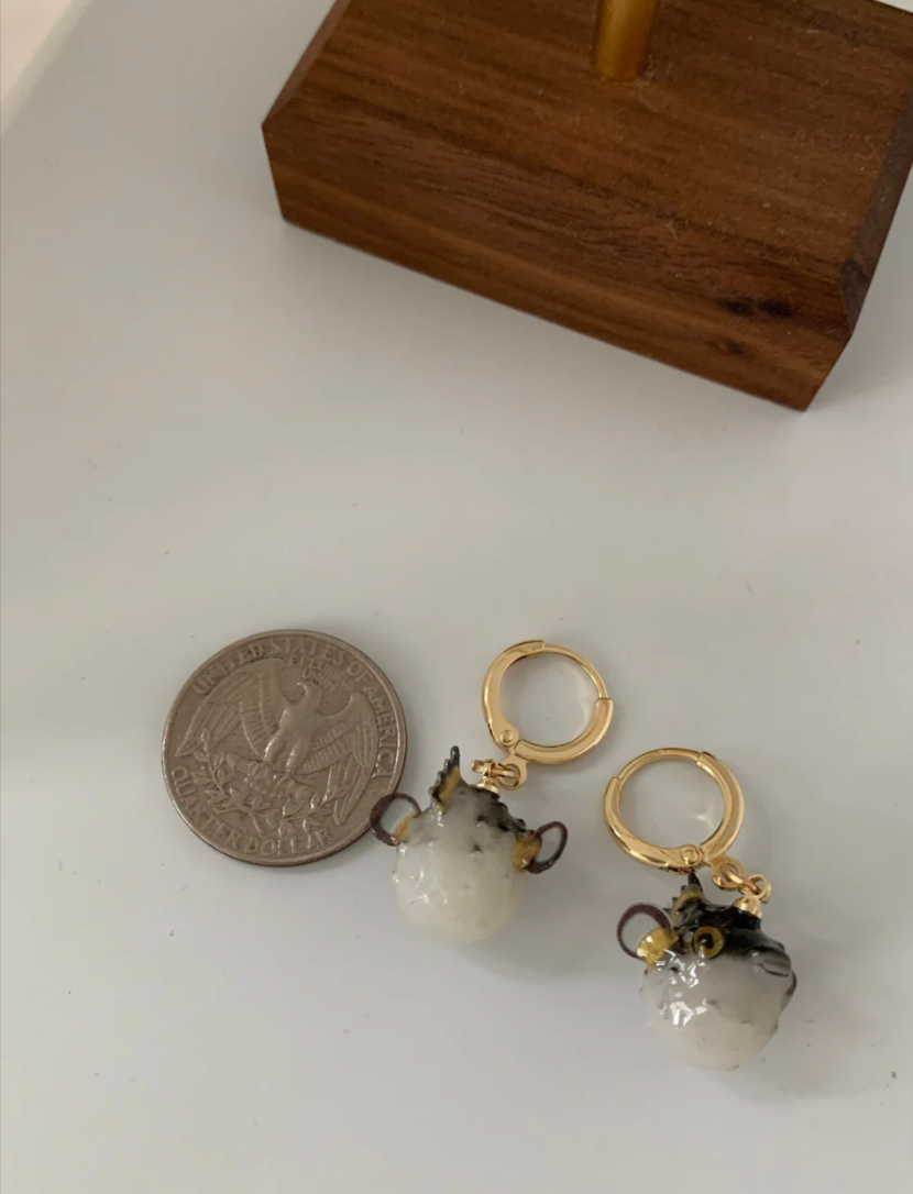 Pufferfish Huggie Earrings