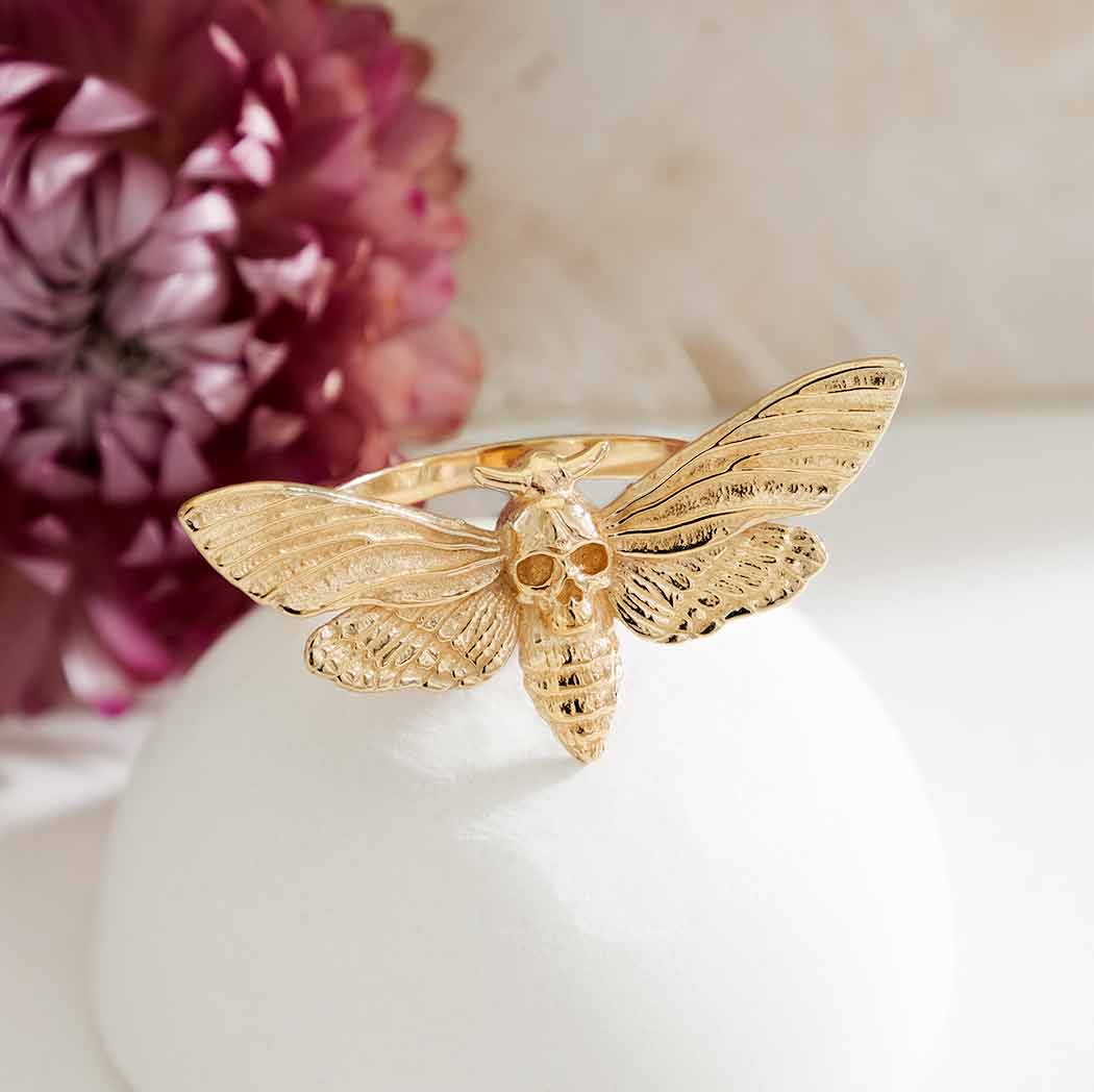 Death's Head Moth Bronze Ring