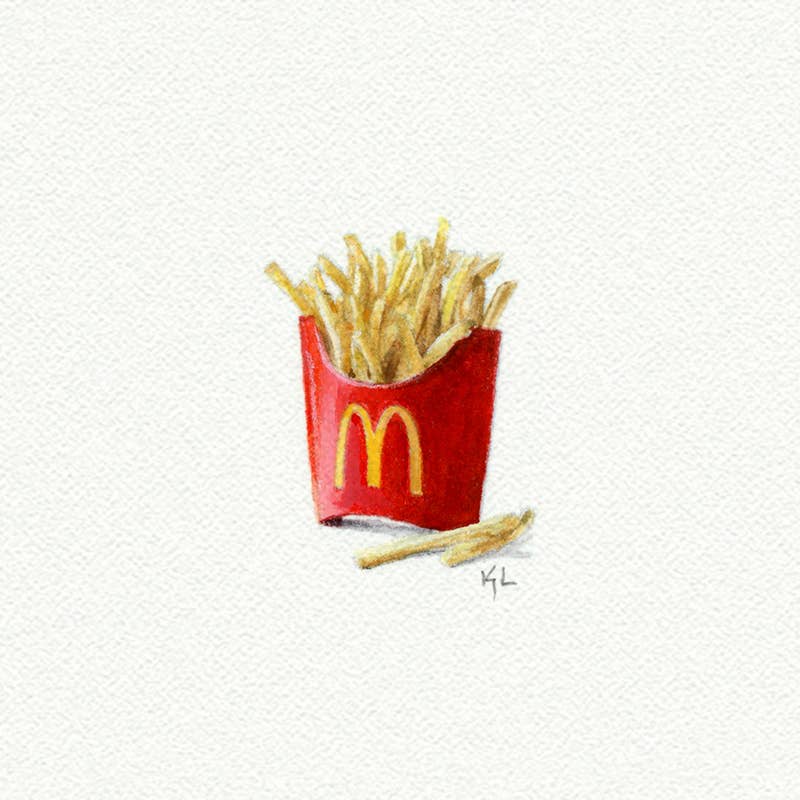 McDonald's French Fries Mini Watercolor Art Print