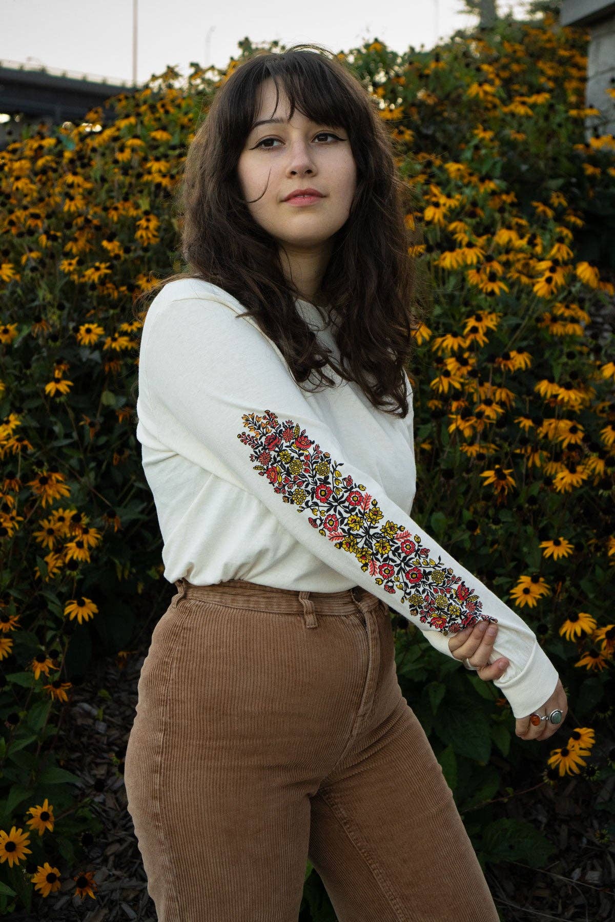 Folk Flowers Long Sleeve Tee | Printed Longsleeve