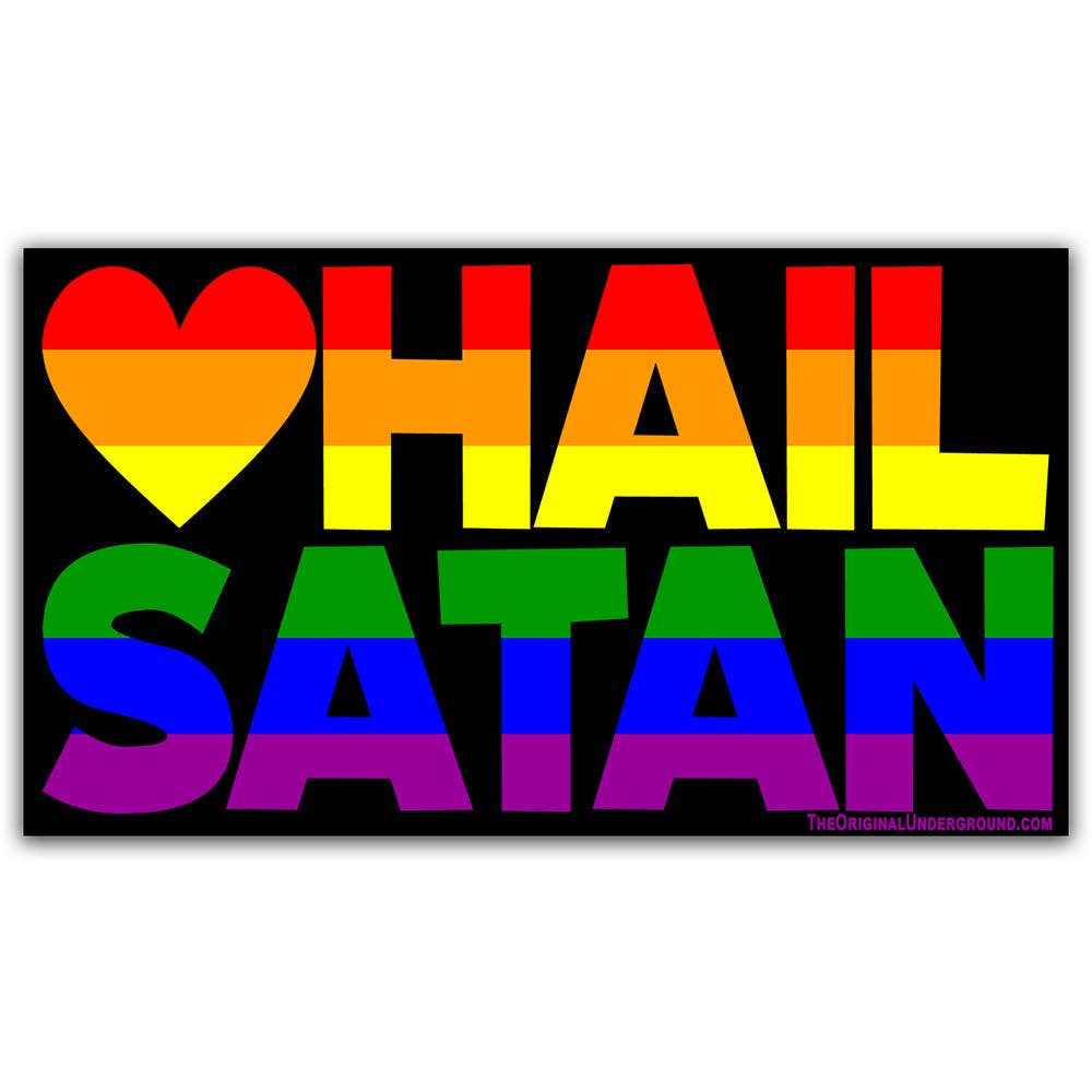 Hail Satan Rainbow Sticker