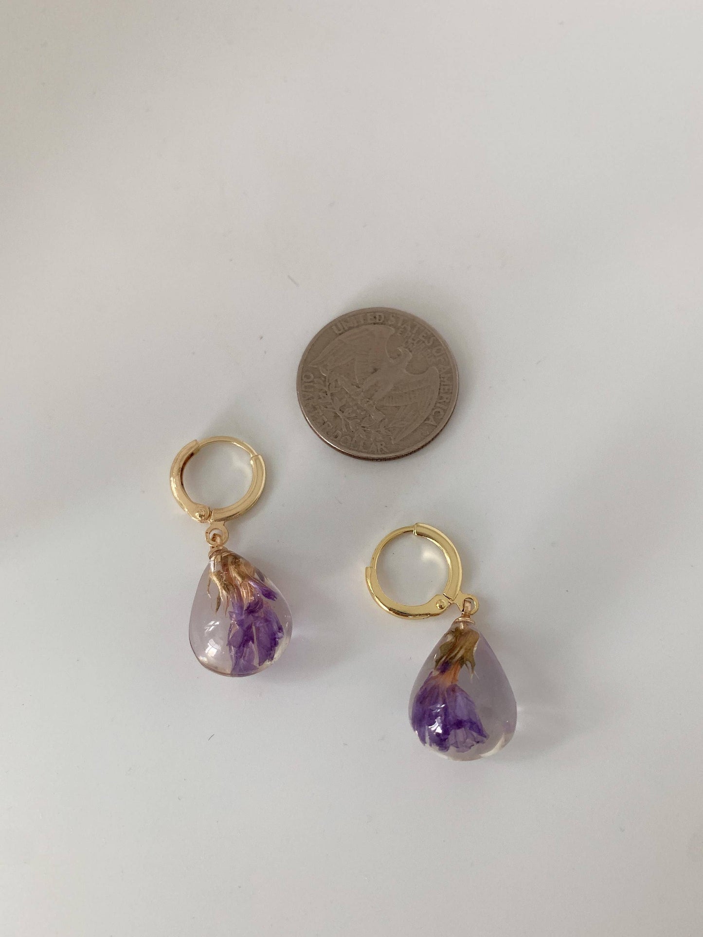 Preserved Purple Floral Earrings
