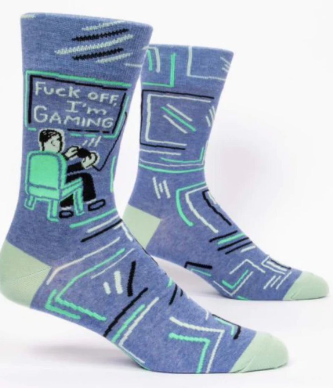 Fuck Off I'm Gaming Men's Crew Socks