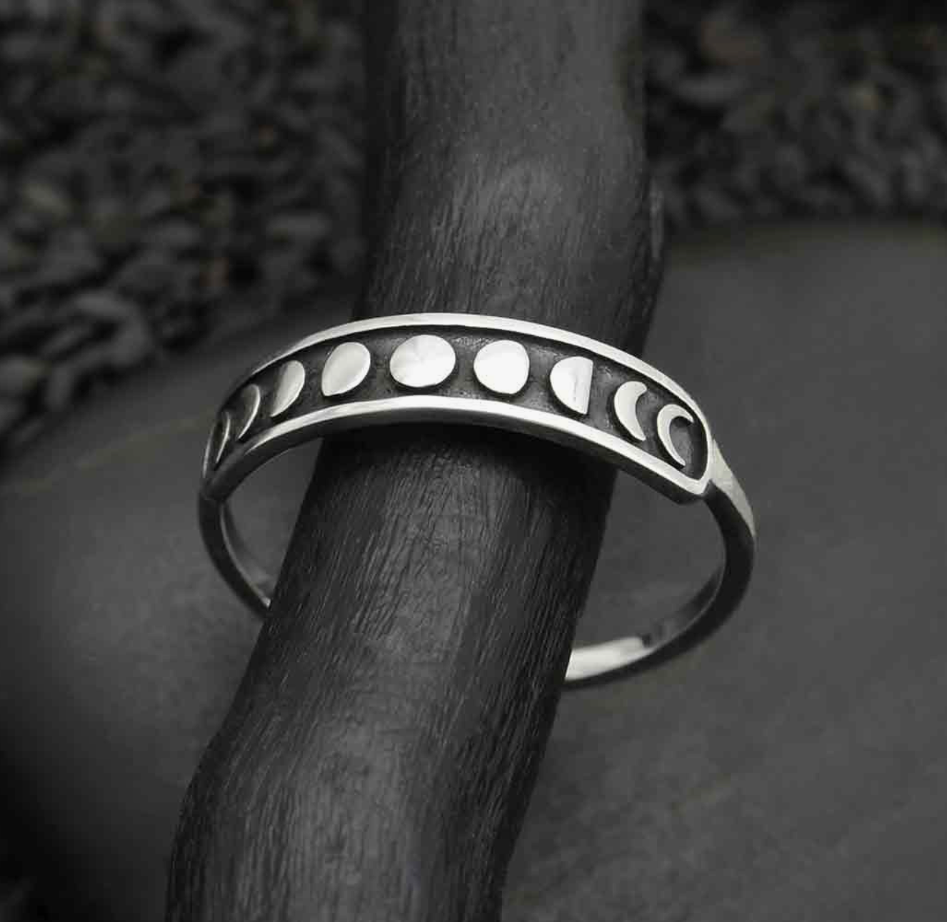 Moon Phases Sterling Silver Ring