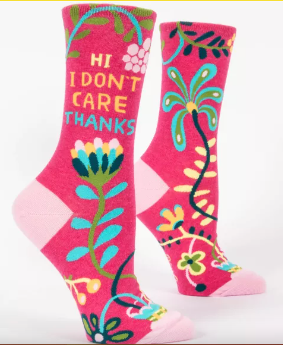 Hi I Don't Care Thanks Women's Crew Socks