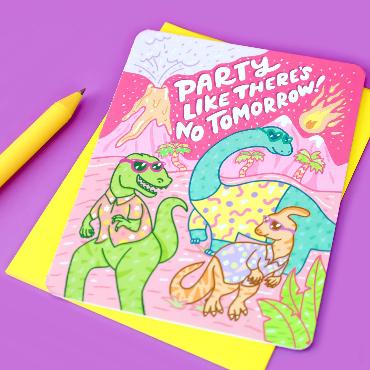 Party Like There's No Tomorrow Dinosaur Birthday Card