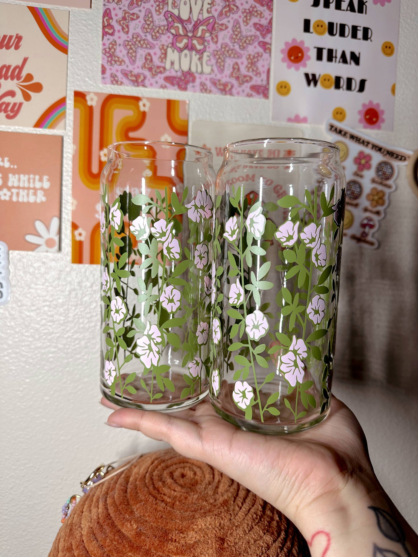 Poppy Garden Can Glass