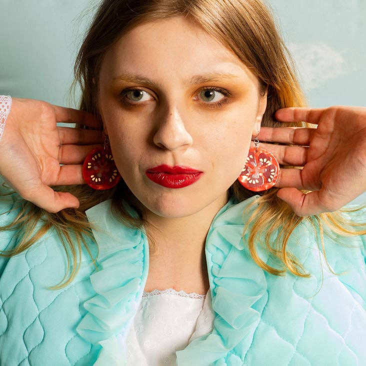 Tomato Slice Earrings