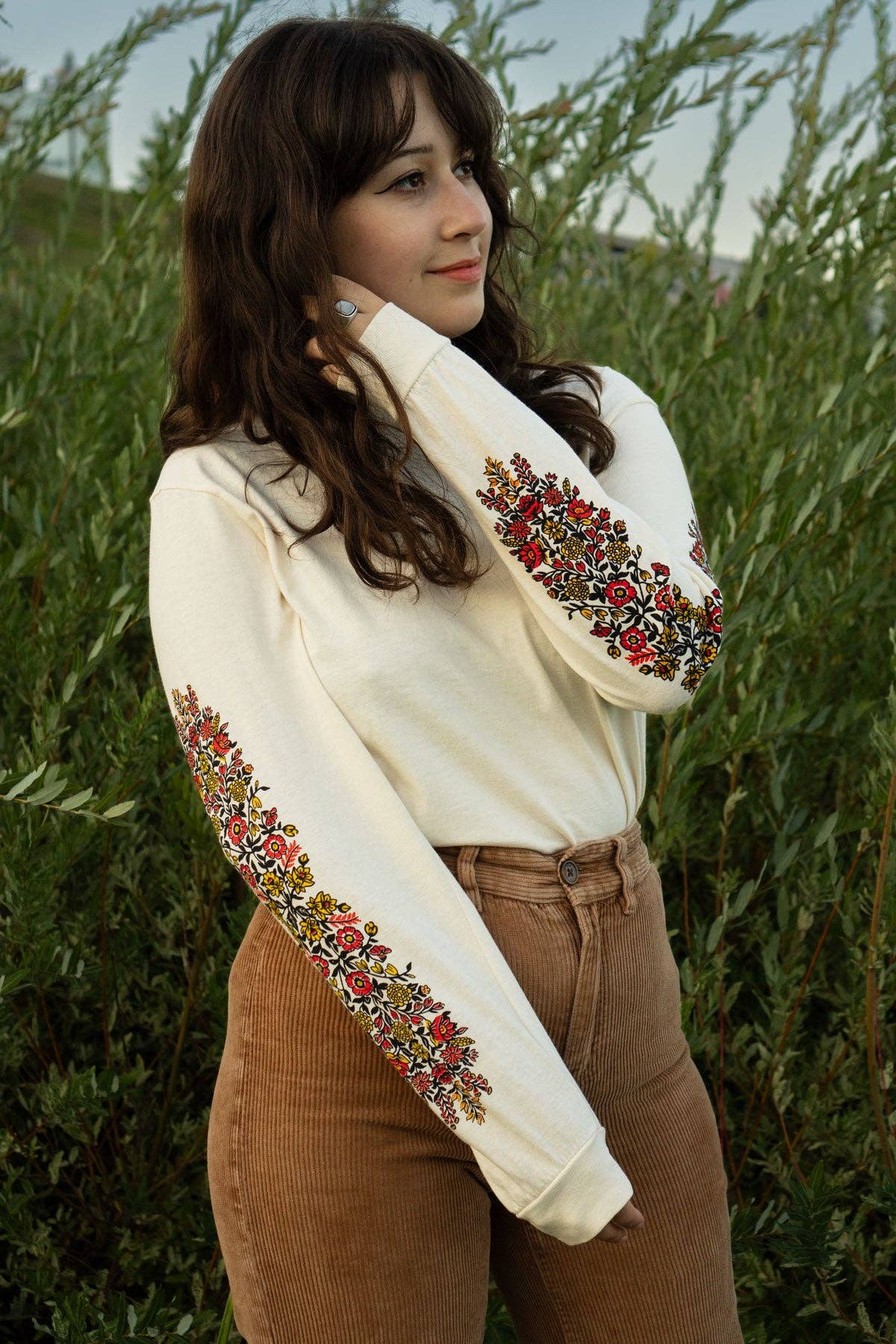 Folk Flowers Long Sleeve Tee | Printed Longsleeve