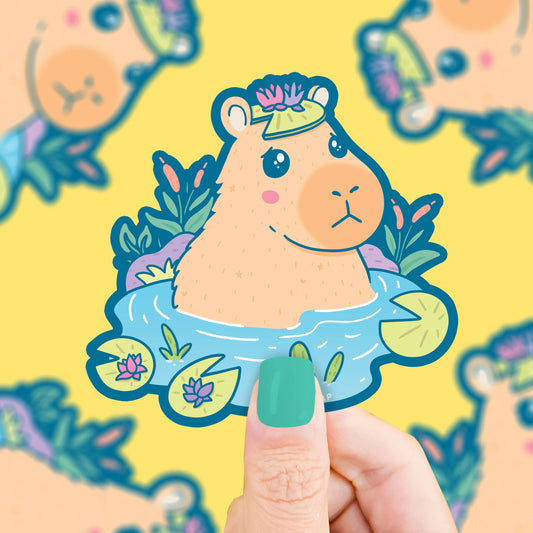 Capybara Pond Sticker