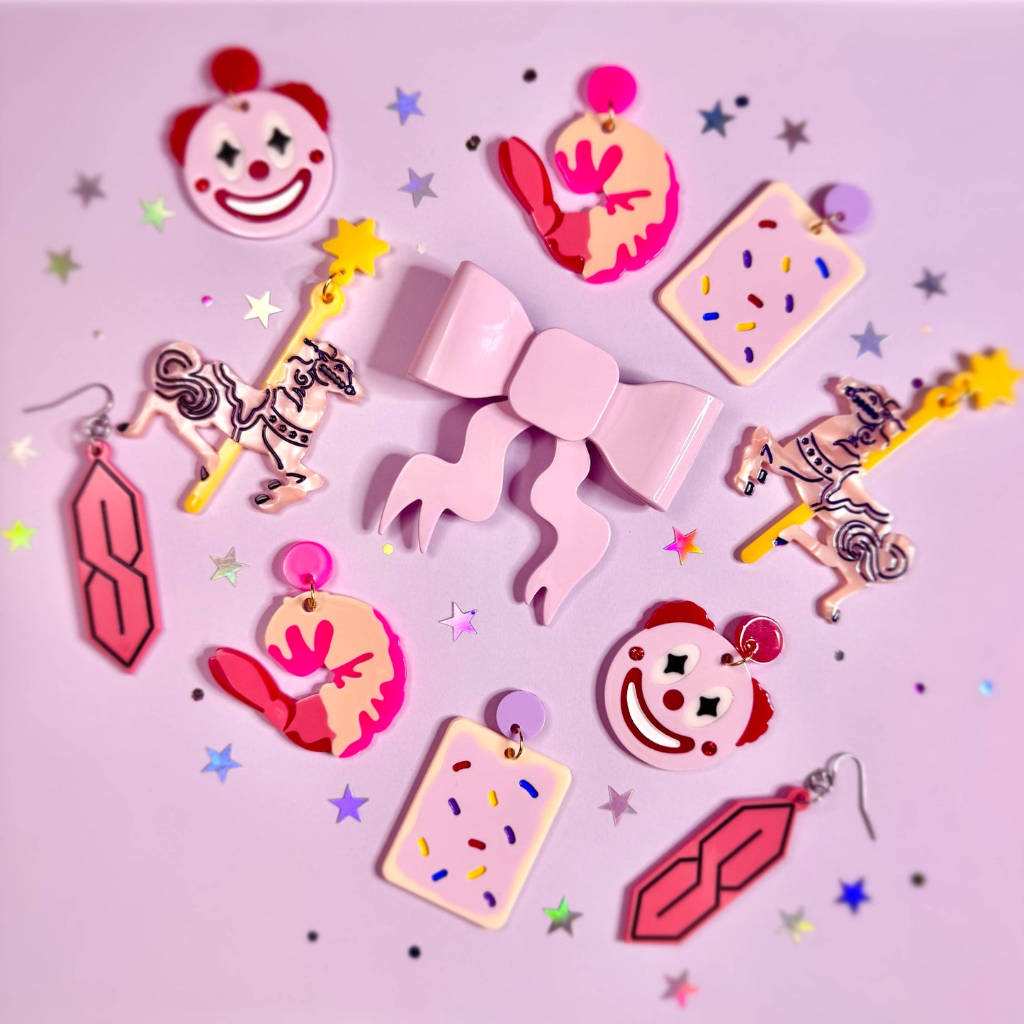 Carousel Horse Pink Pony Earrings