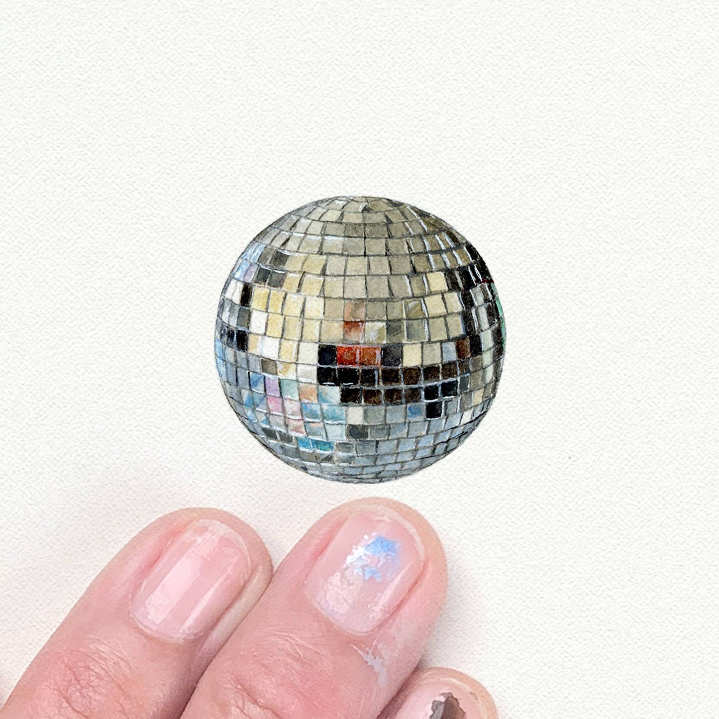 Disco Ball Mini Watercolor Art Print
