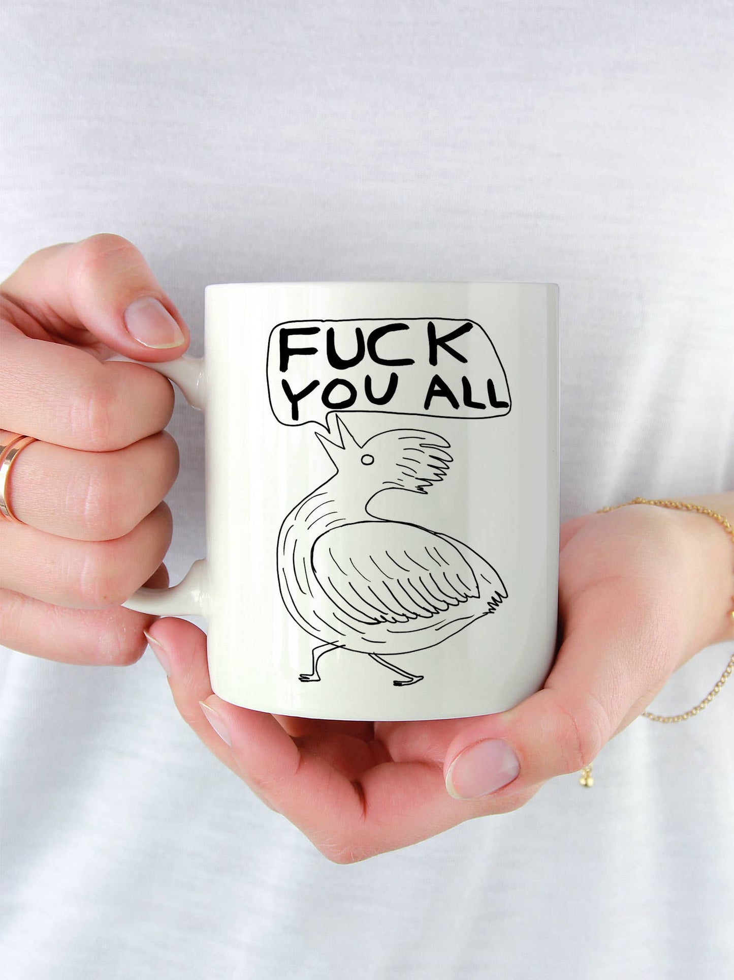 Fuck You All Bird David Shrigley Mug