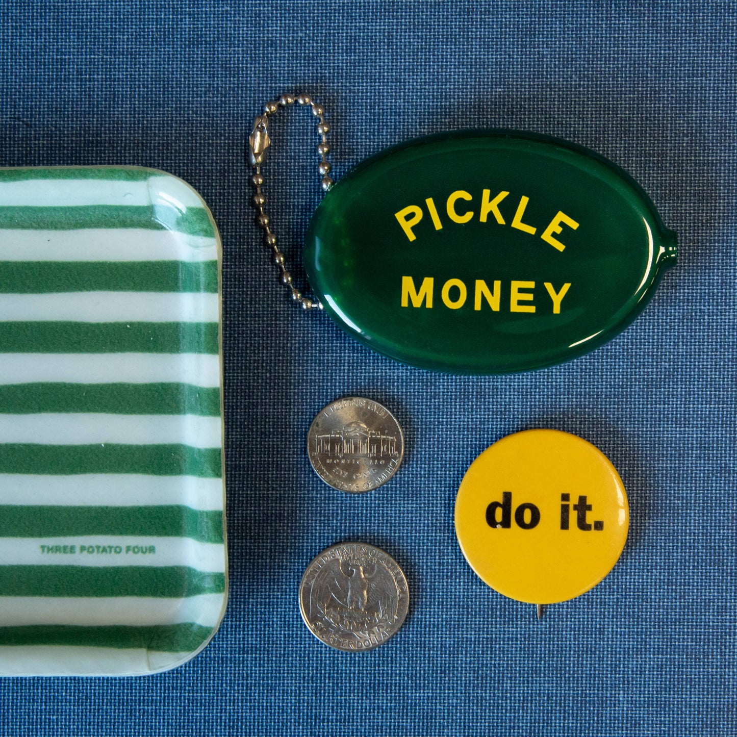 Pickle Money Coin Pouch Keychain