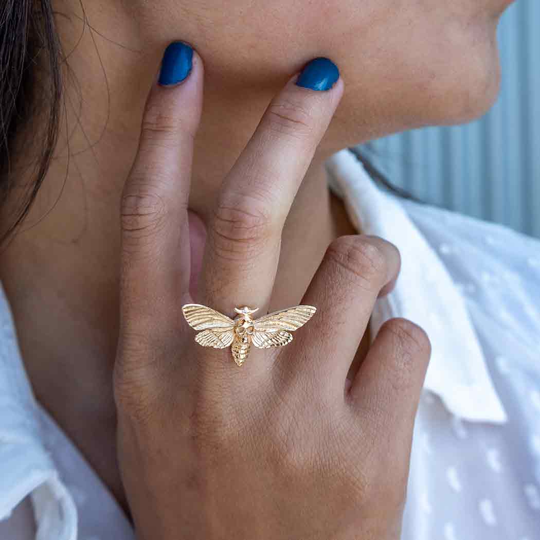 Death's Head Moth Bronze Ring