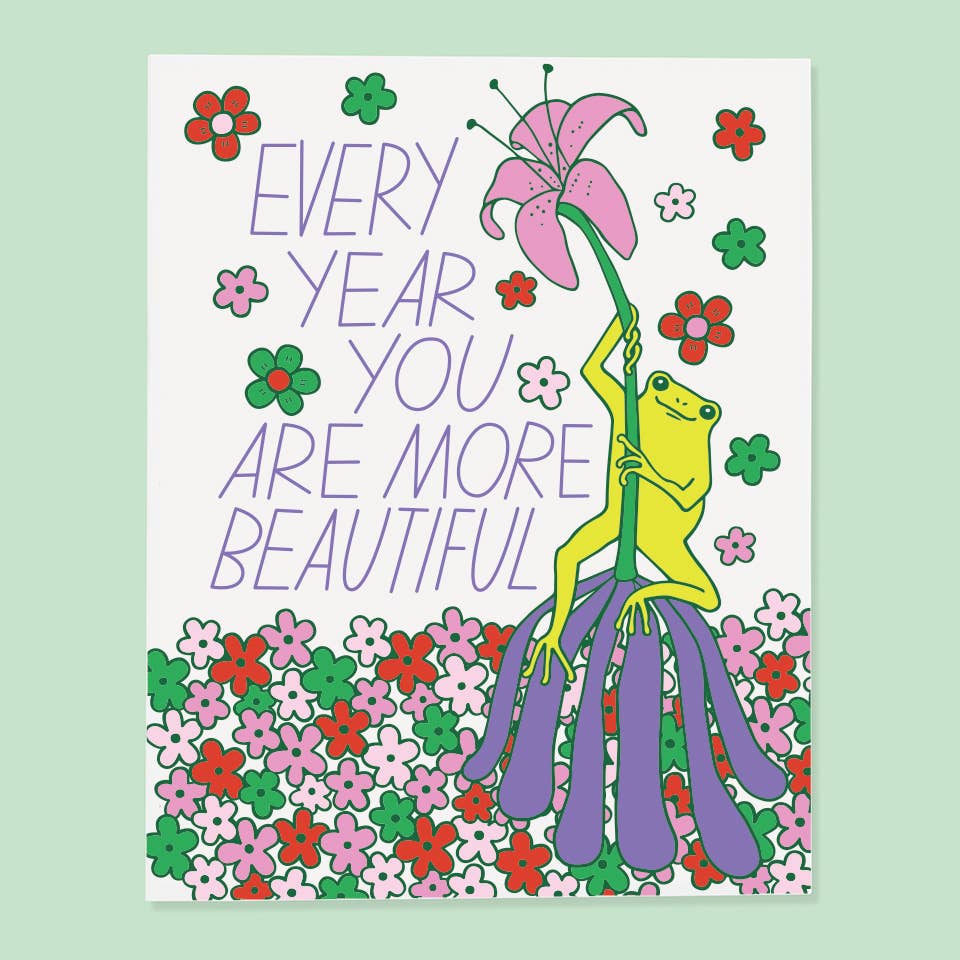 Every Year Frog Birthday Card