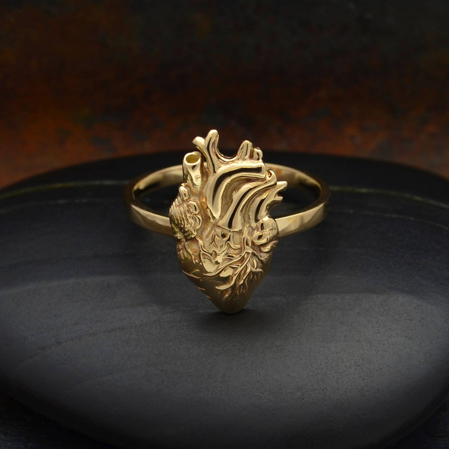 Anatomical Heart Bronze Ring