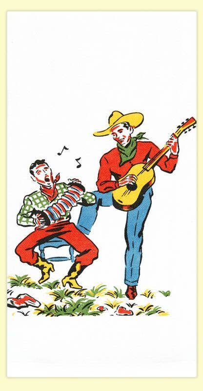 Singing Cowboys Retro Flour Sack Kitchen Towel