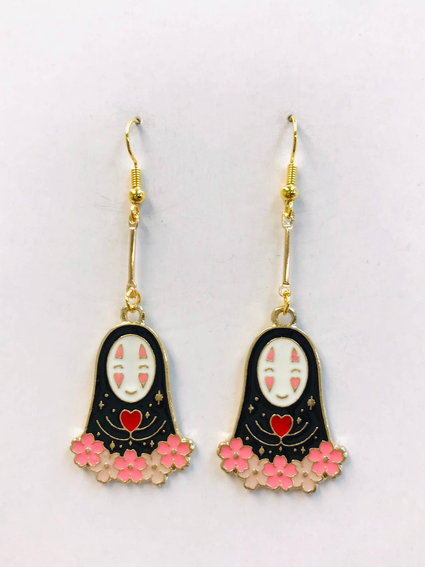 No Face Flower Long Earrings