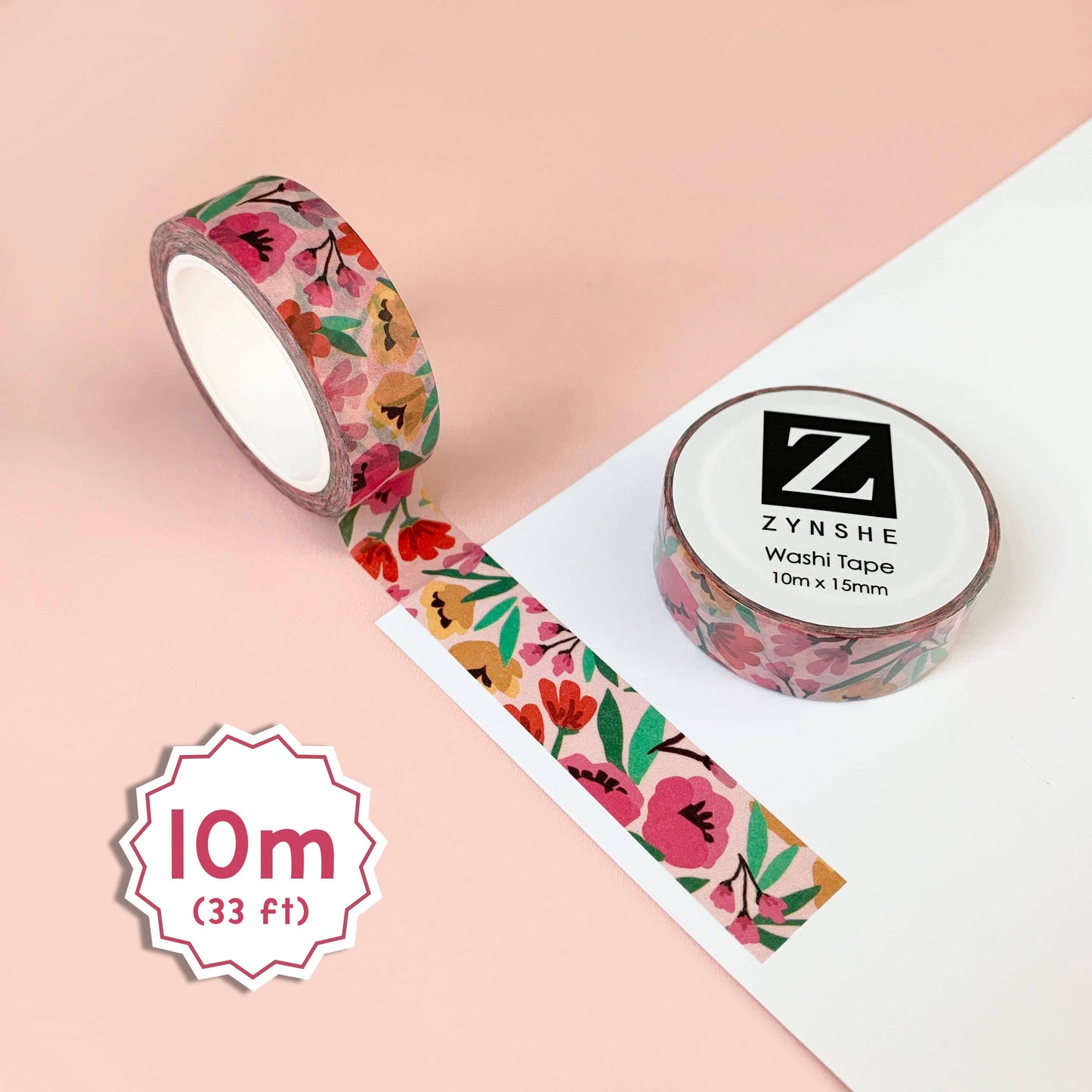 Pink Floral Washi Tape