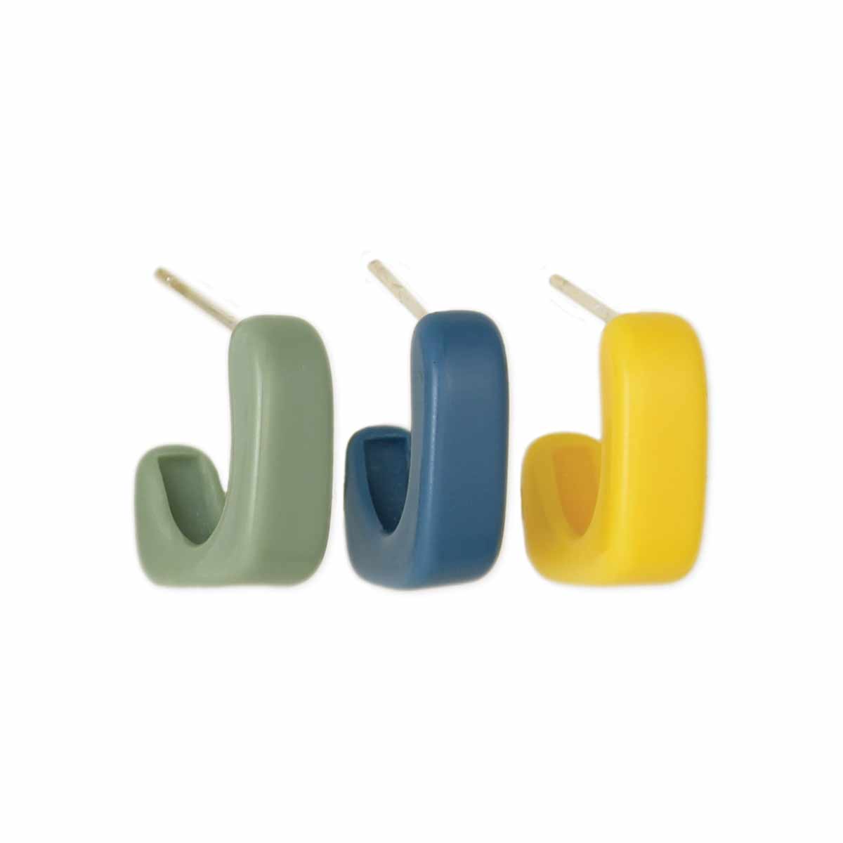 Retro Tones Acrylic Hoop Earrings Set