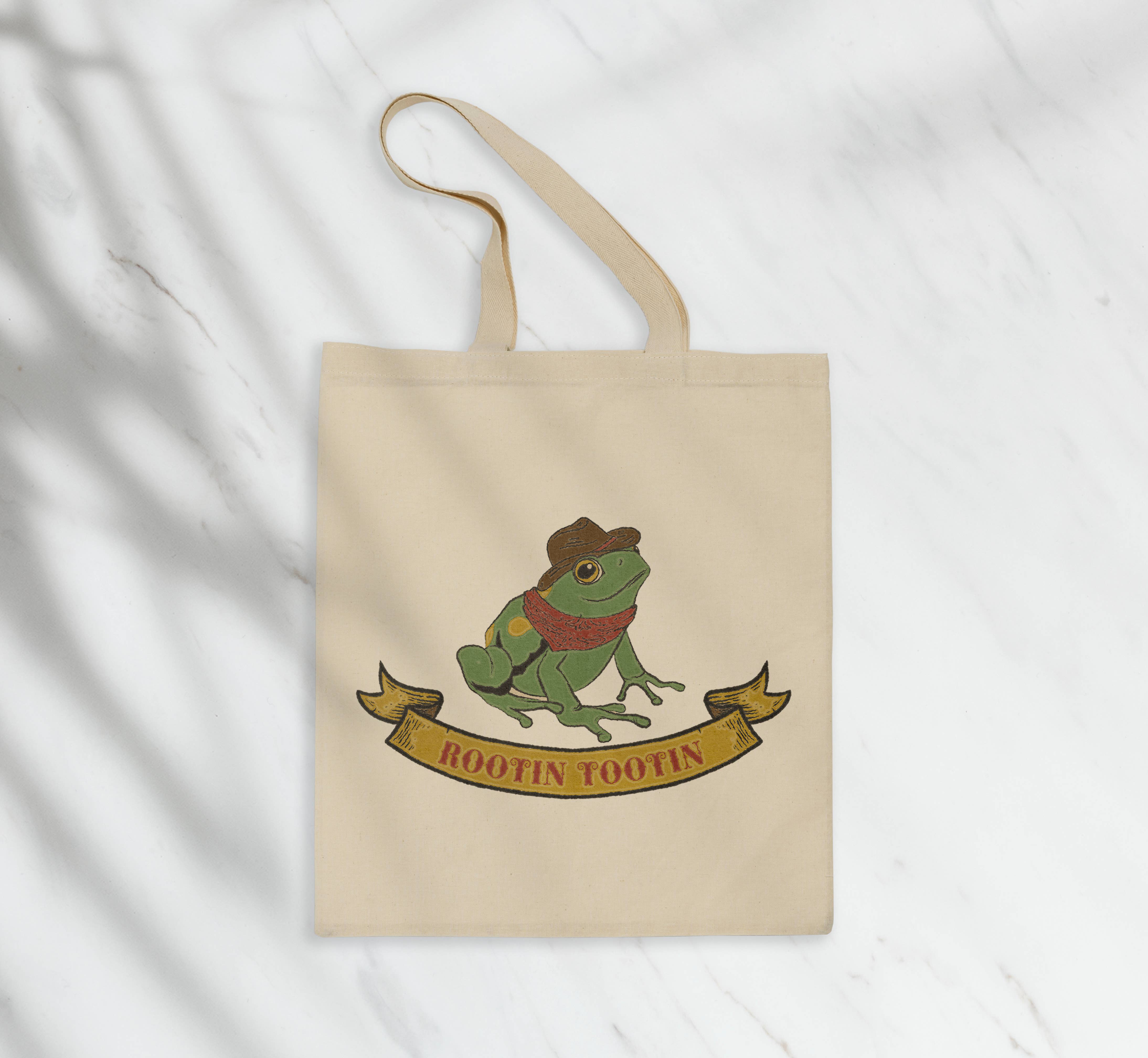 Frog Tote Bag, Mushroom Tote Bag, Frog and Toad Canvas Bag