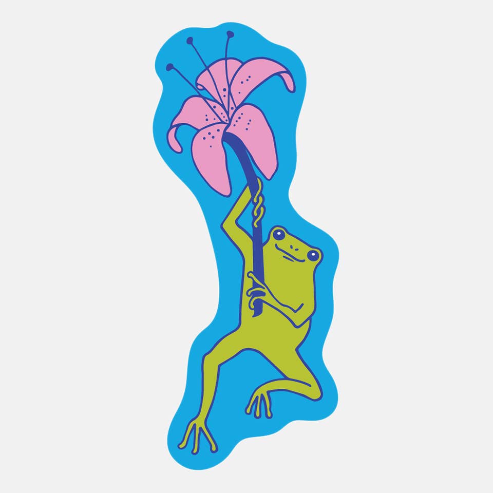 Flower Frog Sticker