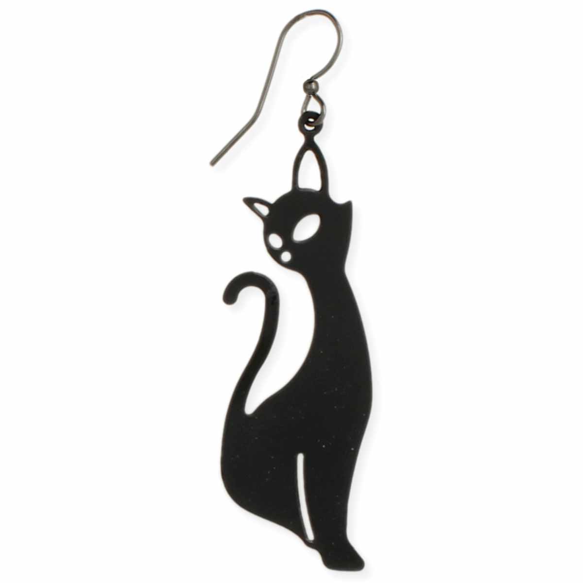 Black Cat Dangle Earrings