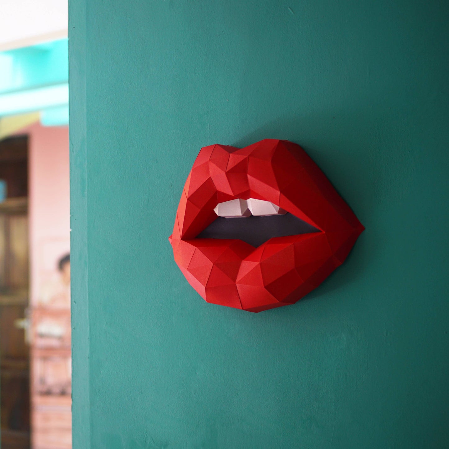 Red Lips 3D PaperCraft Art Kit