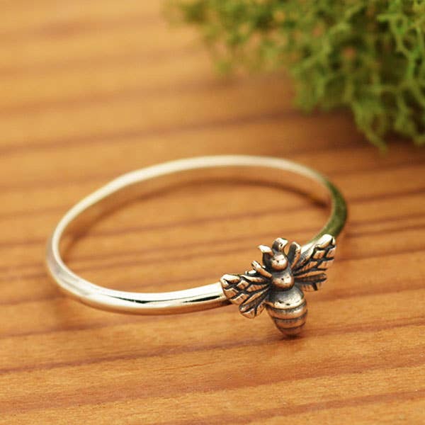 Tiny Bee Sterling Silver Ring