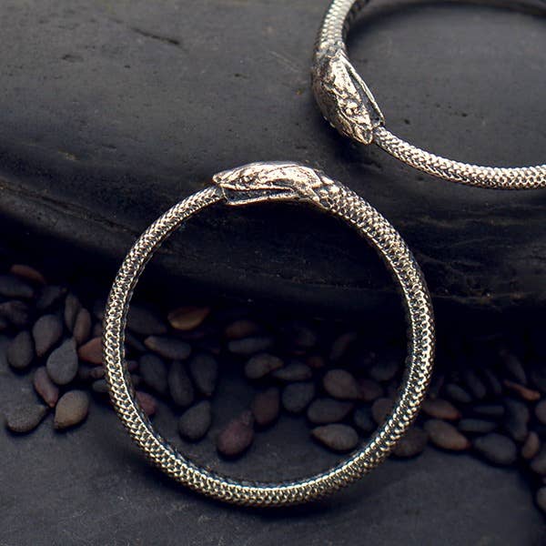 Ouroboros Snake Sterling Silver Ring