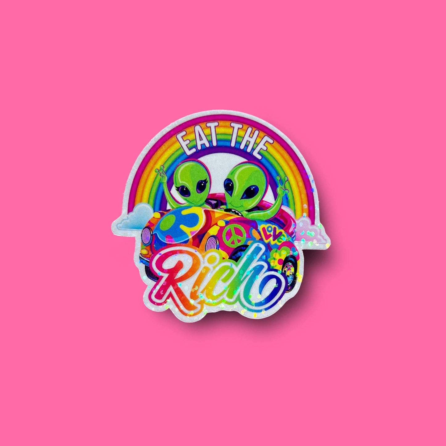 Eat The Rich Alien Sticker