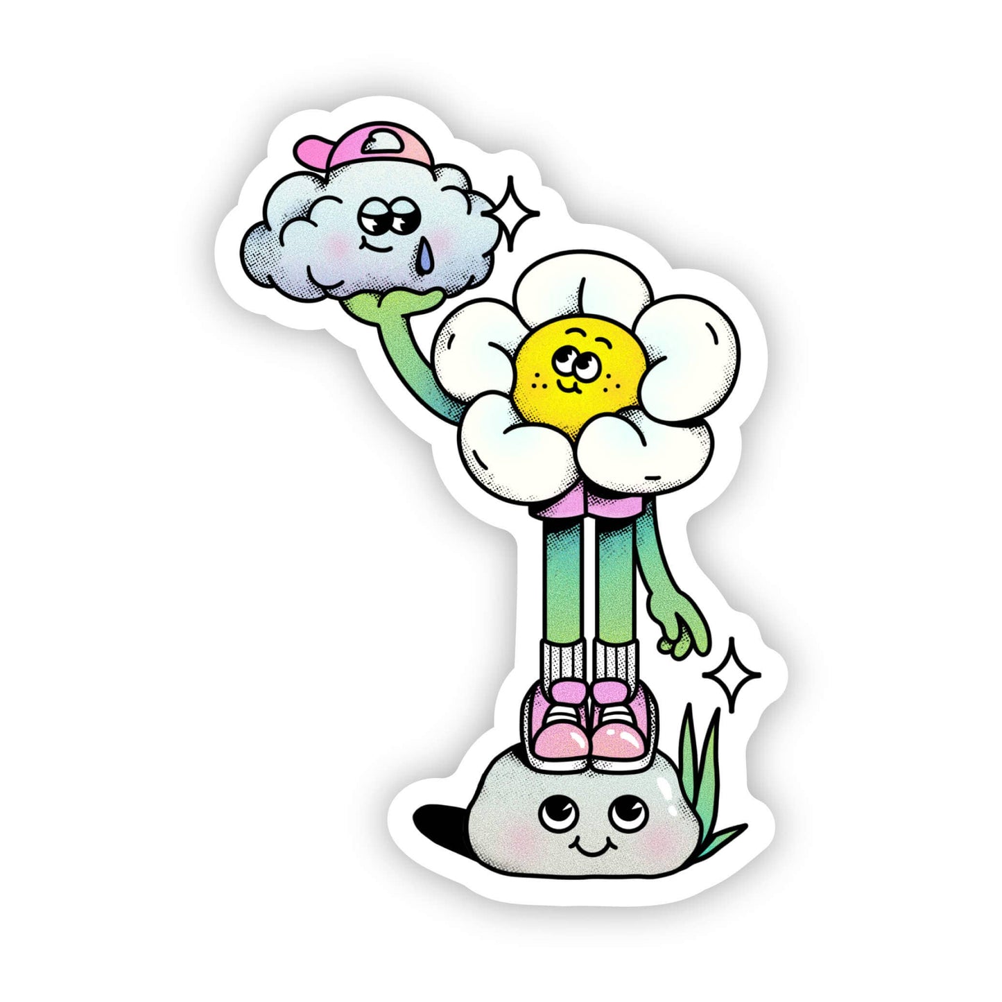 Walking On Sunshine Daisy Cloud Sticker