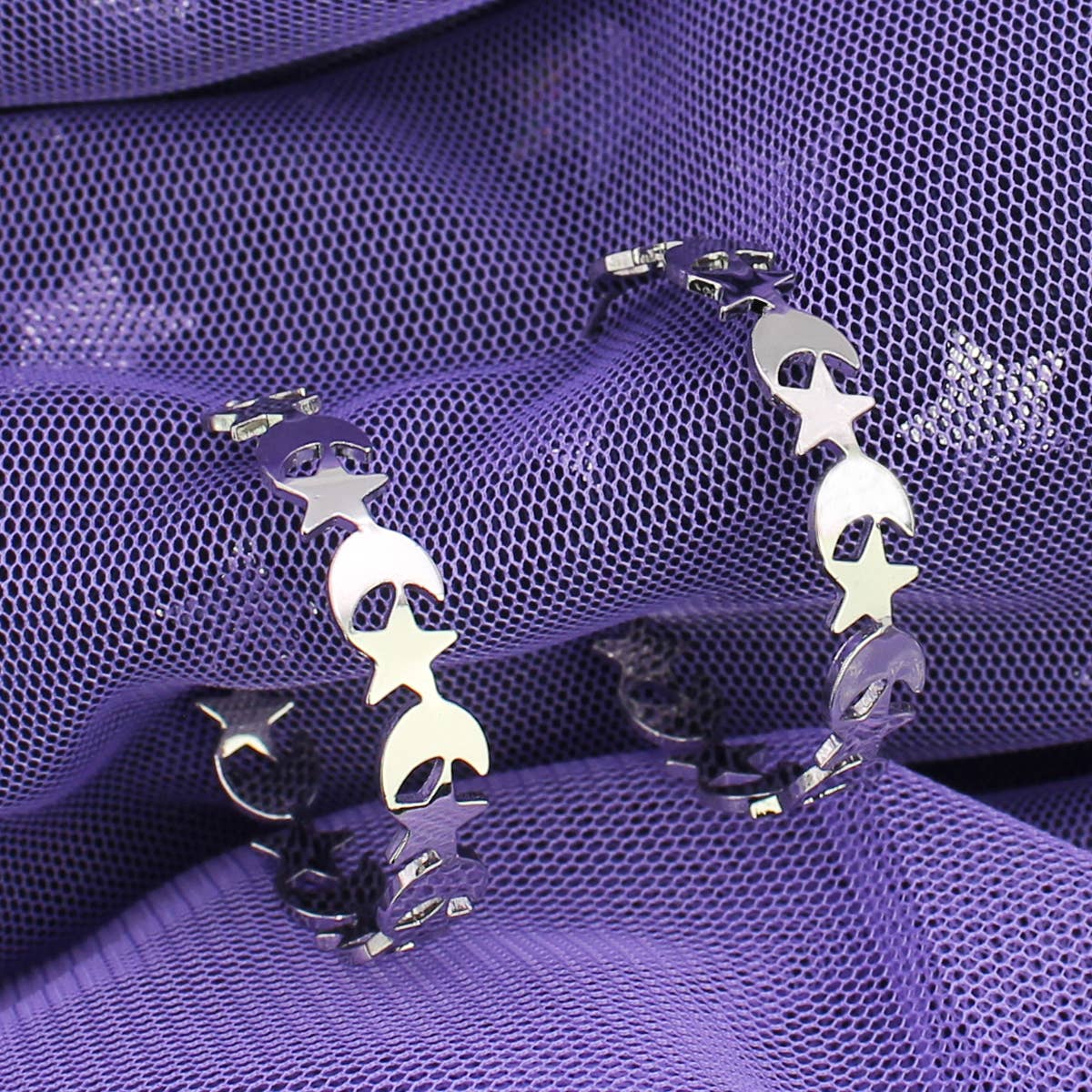 Moon Star Hoop Earrings