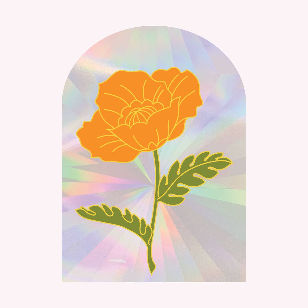 Poppy Sun Catcher Decal