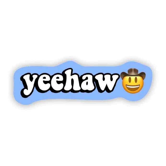 Yeehaw Smiley Sticker
