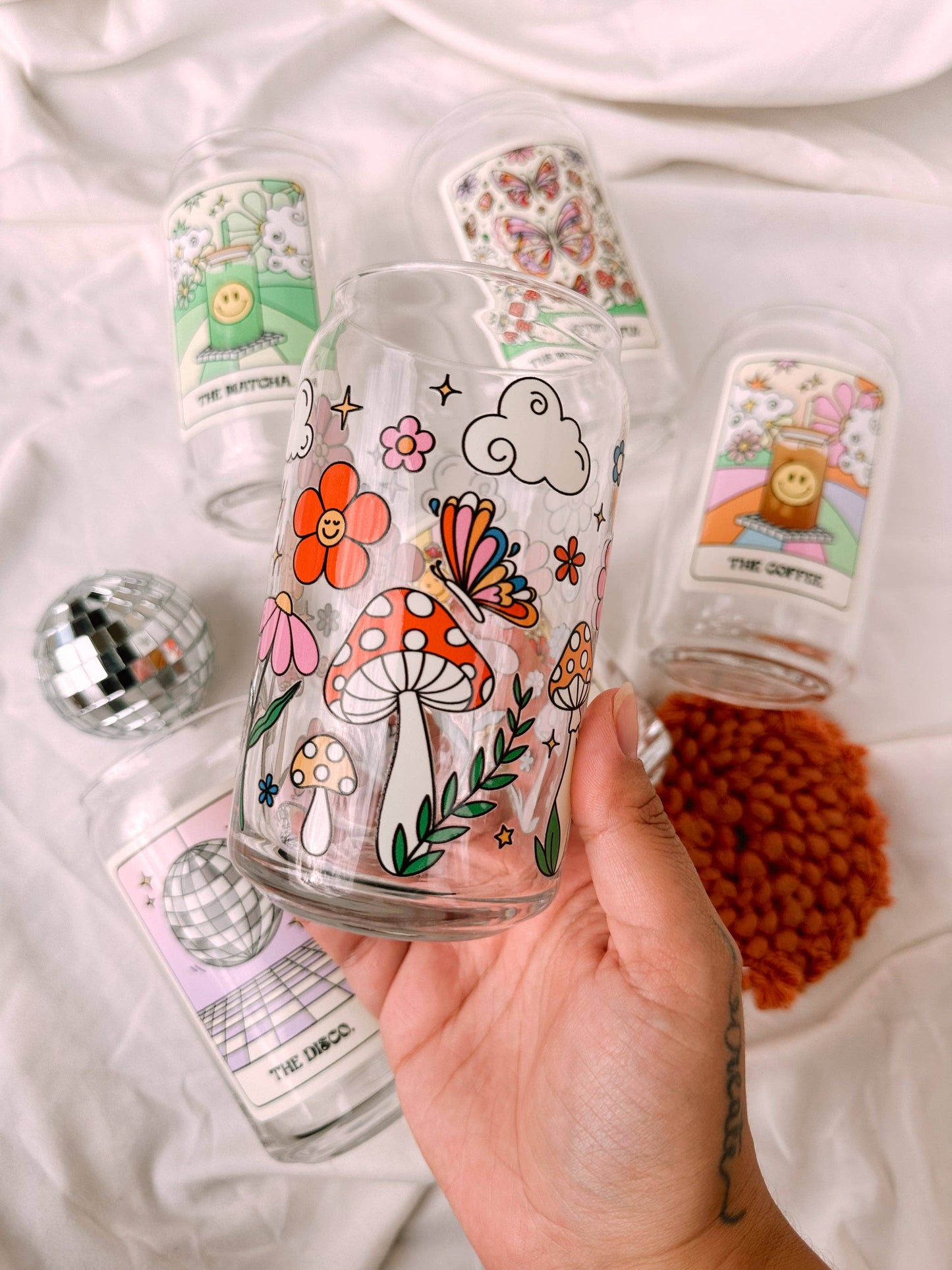 Groovy Doodles Garden Can Glass