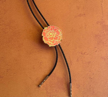 Marigold Flower Bolo Tie